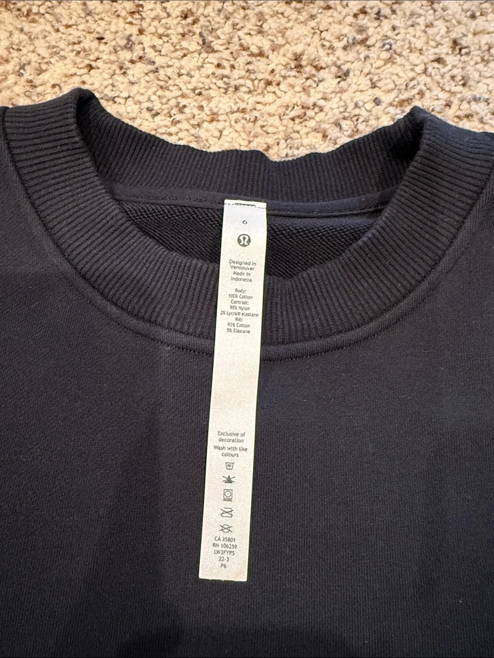Lululemon Cotton French Terry + Swift Tshirt - Black - Picture 5 of 5
